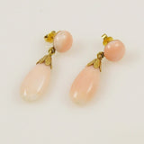 Italian Angel Skin Coral & 18K Gold Earrings