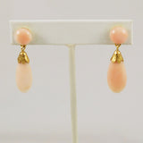 Italian Angel Skin Coral & 18K Gold Earrings