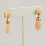 Italian Angel Skin Coral & 18K Gold Earrings