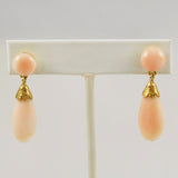 Italian Angel Skin Coral & 18K Gold Earrings