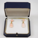 Italian Angel Skin Coral & 18K Gold Earrings