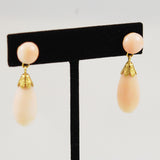 Italian Angel Skin Coral & 18K Gold Earrings