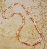 Angel Skin Coral & Keshi Pearl Necklace
