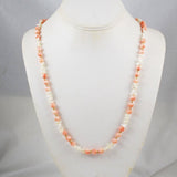 Angel Skin Coral & Keshi Pearl Necklace