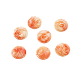 Angel Skin Pink Coral Carved Floral Cabochons 12mm