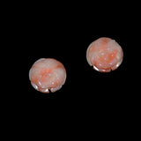 Angel Skin Pink Coral Carved Floral Cabochons 12mm