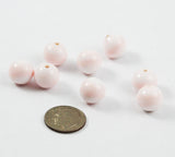 Pale Pink Glass Round Beads 12mm Japanese
