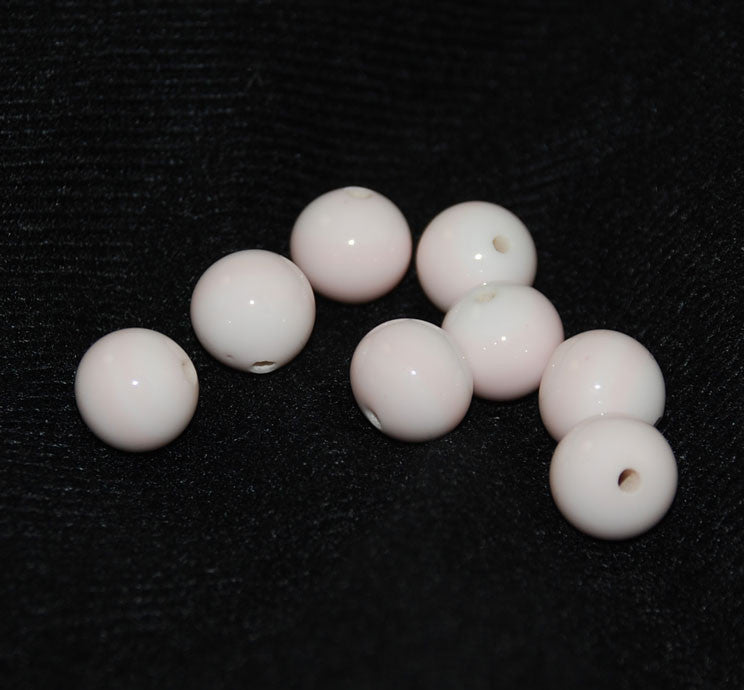 Pale Pink Glass Round Beads 12mm Japanese