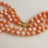 Angel Skin Coral Necklace 14K gold clasp