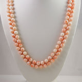 Double Strand Angel Skin Coral Necklace