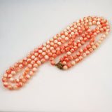 Double Strand Angel Skin Coral Necklace