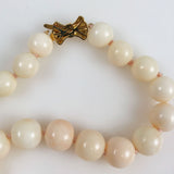 Vintage Angel Skin Coral Necklace 14K Gold Clasp
