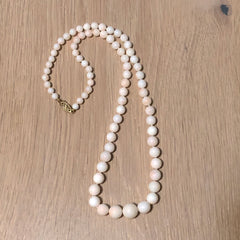 Graduated Coral 14Kt Gold Clasp Angel Skin
