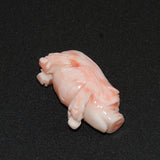 Carved Angel Skin Coral Pig Pendant Bead Vintage