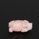 Carved Angel Skin Coral Pig Pendant Bead Vintage