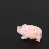 Carved Angel Skin Coral Pig Pendant Bead Vintage