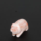 Carved Angel Skin Coral Pig Pendant Bead Vintage