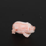 Carved Angel Skin Coral Pig Pendant Bead Vintage