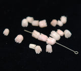 Angel Skin Coral Carved Tulip Beads (12)
