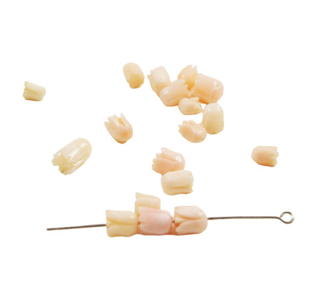 carved angel skin coral beads