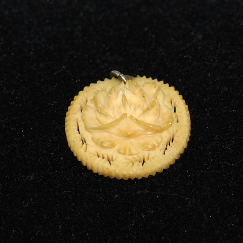 Antique Carved Ivory Rose Pendant