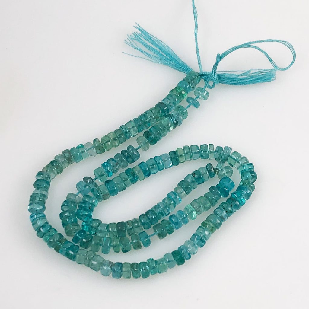 Blue Apatite Rondelle Beads Gemstone