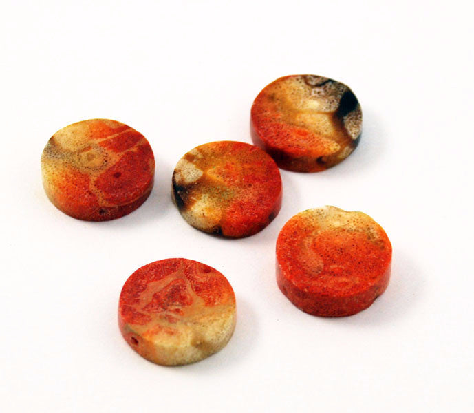 Genuine Apple Coral Coin Beads Rare Coral