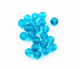 Vintage Aqua Blue Glass 6mm Round Beads
