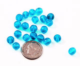 Aqua Blue Glass 6mm Round Beads