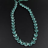 Aqua Glass Faceted Heart Beads