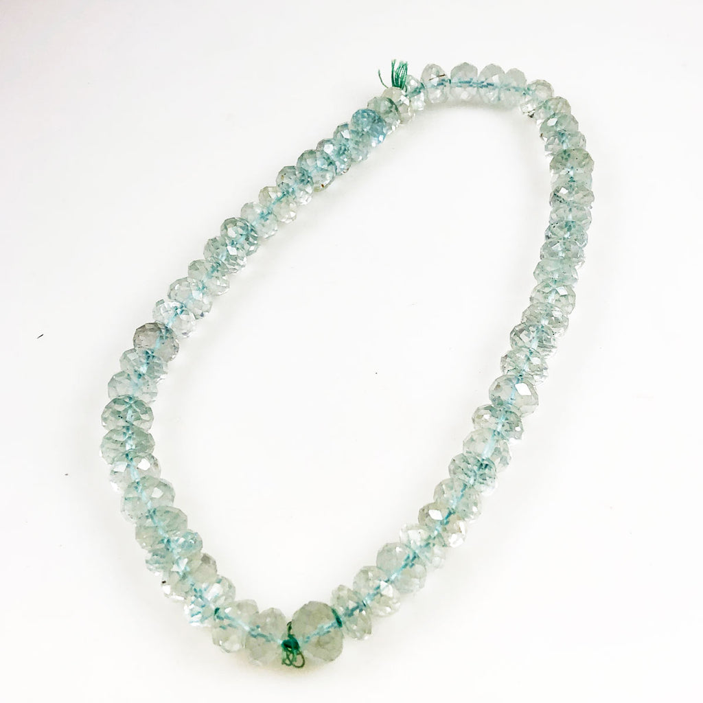 Aquamarine Faceted Rondelle Beads