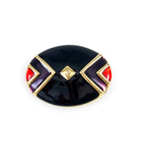 Art Deco Style Enamel Brooch Vintage