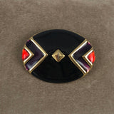 Art Deco Style Enamel Brooch Vintage