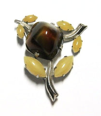 Art Glass Floral Brooch Vintage