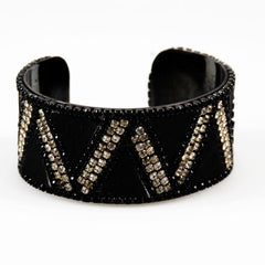 Roxanne Assoulin Black Rhinestone Cuff Bracelet