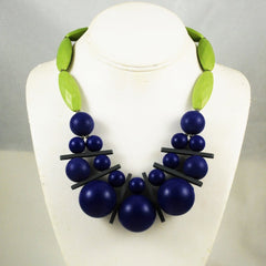 Modern Purple & Green Designer Necklace by David Aubrey