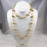 gold and Austrian Crystal long necklace