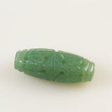 Large Aventurine Carved Barrel Beads 