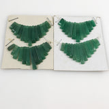 Aventurine Fan Pendants Vintage