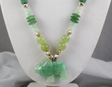 Green Aventurine Gemstone Elephant Beaded Necklace