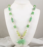 Green Aventurine Gemstone Elephant Beaded Necklace