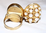 Avon Large Pearl Scent Ring Adjustable Back