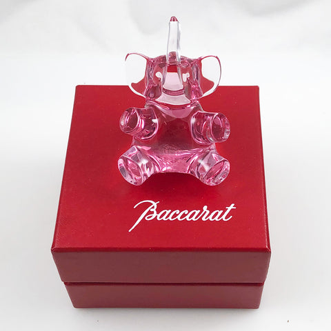 Baccarat Pink Crystal Spinning Elephant Figurine France