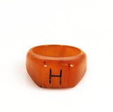 Bakelite Butterscotch Initial H Ring