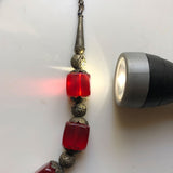 red tribal necklace bakelite