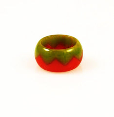 Bakelite Zigzag Ring 6½ Art Deco