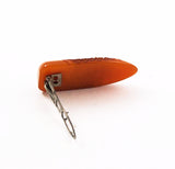 Back of Art Deco Butterscotch Bakelite Dress Clip