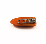 Back of Art Deco Butterscotch Bakelite Dress Clip