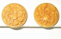 Butterscotch Bakelite Floral Earrings