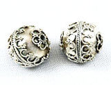 Large Bali Sterling Silver Beads 17mm